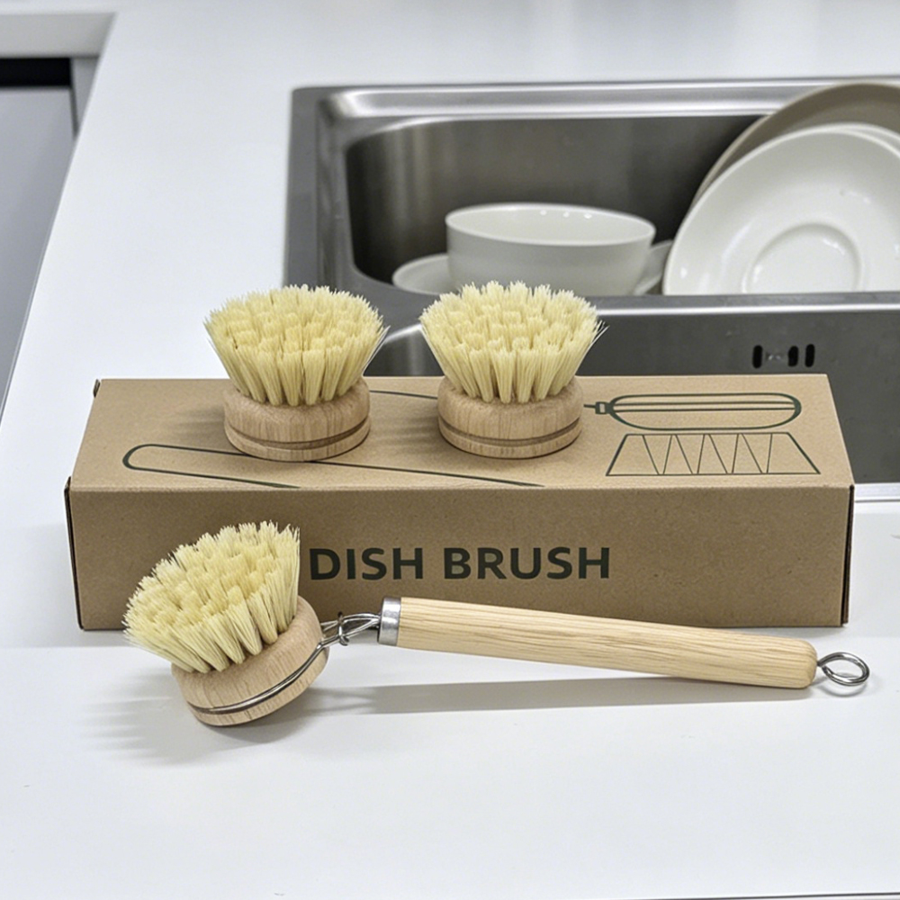 Dish Brush Bamboo - Conjunto de Escovas de Louça com