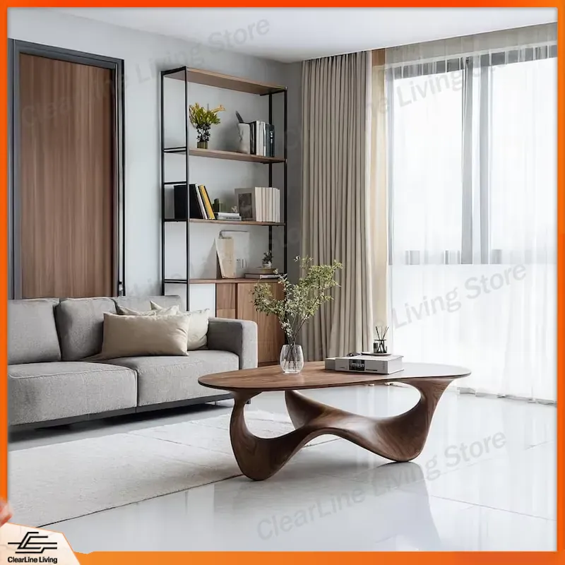 Sustainable Living Home - Mesa de Café Moderna em Madeira